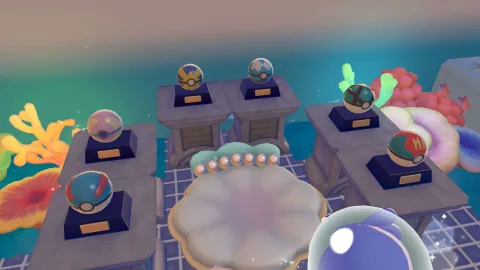 『ポケモン ポコピア』DLC「バブリーベイシン」の隠されたお宝の場所を全て公開！デコレーションボールを集めて特別なハビタット「マーメイドのジム」を完成させよう！