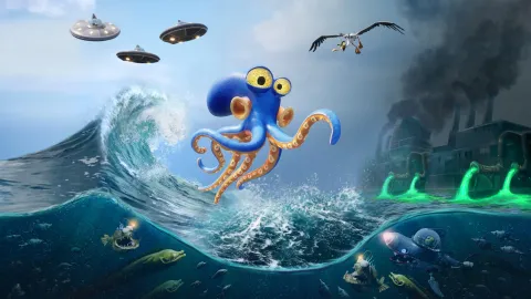 コナミとZDT Studioが贈る新作マスコットプラットフォーマー『Darwin's Paradox!』が、ピクサー映画のような美しい世界観とタコの能力を活かした革新的なゲームプレイでプレイヤーを魅了！PS1時代の名作を彷彿とさせる魅力満載の冒険が今、始まる！