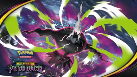 ポケモンカードゲームの新たな拡張パック『Pitch Black』が2026年7月17日に発売決定！メガダークライexをはじめ、ダークなテーマのメガシンカポケモンが多数登場